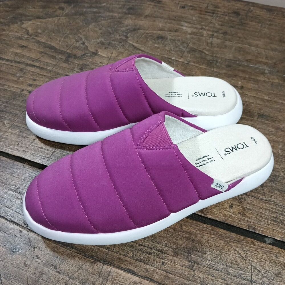 TOMS Women's Magenta Slip-On Quilted Slippers